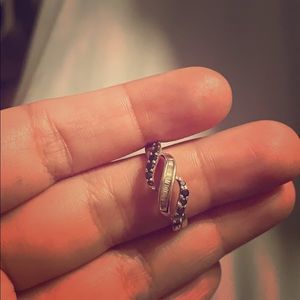 10k white gold black diamond ring